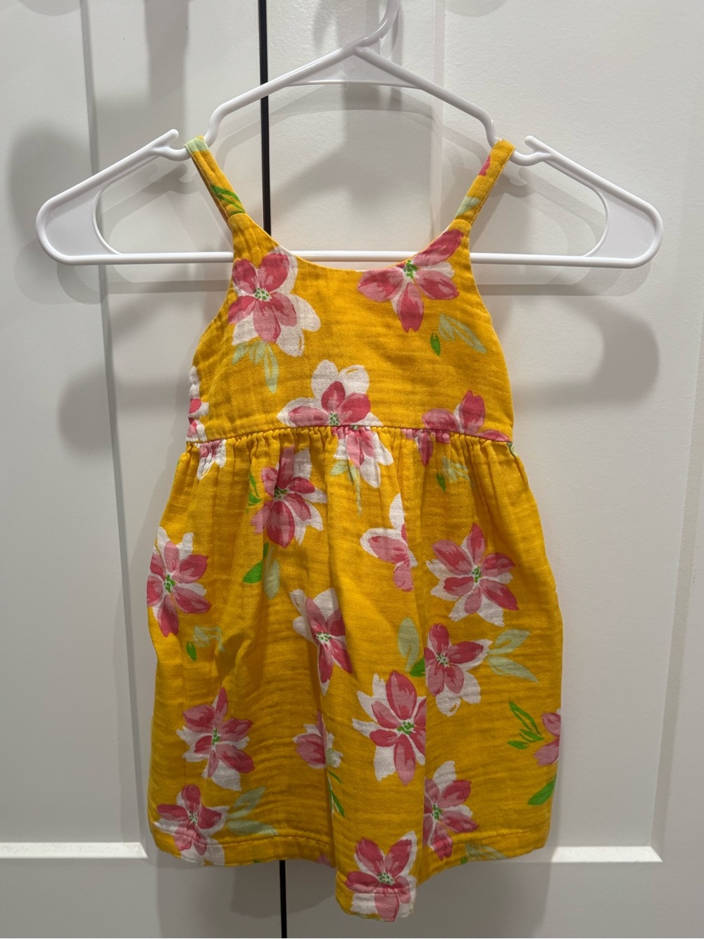 Old navy toddler Yellow Floral Sundress with Pink & White Flowers